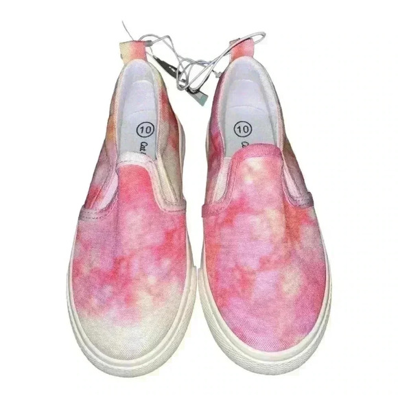 Cat & Jack Girls Tie-Dye Pink Slip-On Shoes, Size 10 - Picture 1 of 4